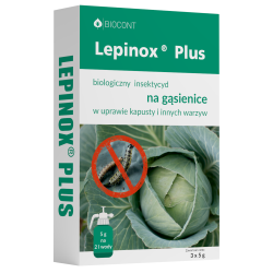 Lepinox Plus gąsienice w uprawie kapusty 3 x 5 g